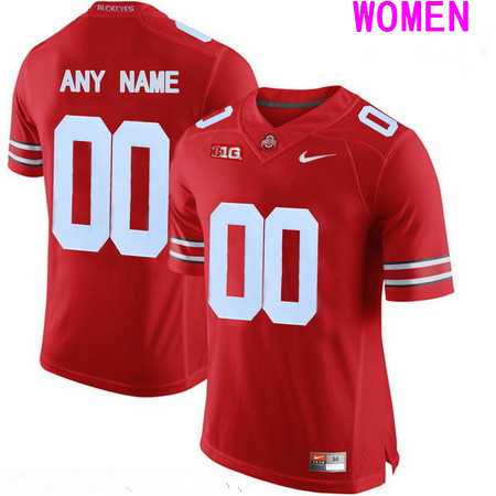 Womens Ohio State Buckeyes Customized College Football Nike Red Limited Jersey